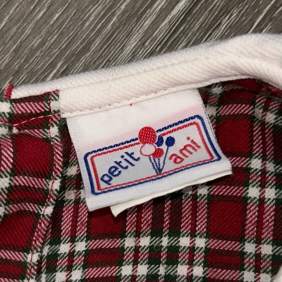 Collared plaid Smocked Christmas Dress - Picture 4 of 5